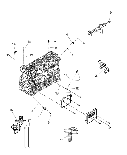 2008 Dodge Ram 3500 Sensor-Fuel Pressure Diagram for 68002436AB