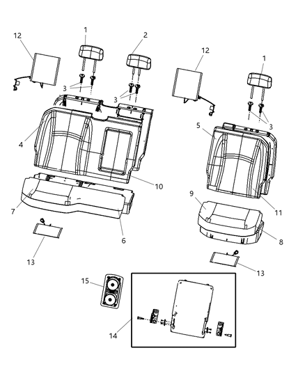 2012 Ram 1500 Crew Cab Rear Seat - 60/40 Diagram 4