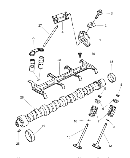 1997 Jeep Grand Cherokee Camshaft & Valves Diagram 3