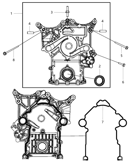 2008 Jeep Grand Cherokee Timing Cover And Timing System Diagram 8