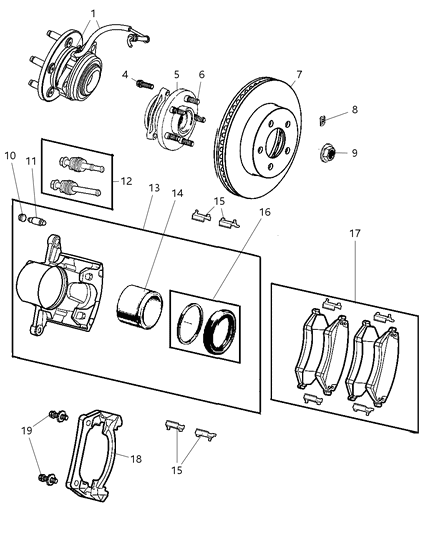 2006 Jeep Liberty Sensor-Anti-Lock Brakes Diagram for 52128695AE