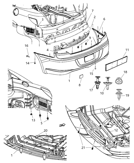 2009 Chrysler Sebring Fascia, Rear Diagram