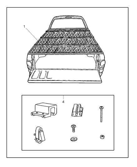 2005 Dodge Dakota Mounting Kit-TONNEAU - Folding Diagram for 82208697