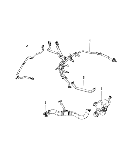 2020 Ram 1500 Water Return To Heater Tube Diagram for 68280625AC