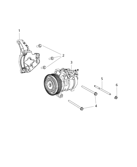 2018 Jeep Grand Cherokee A/C Compressor Mounting Diagram 2