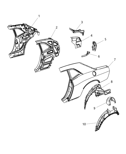 2011 Dodge Challenger REINFMNT-Body Side Aperture Rear Diagram for 68044193AC