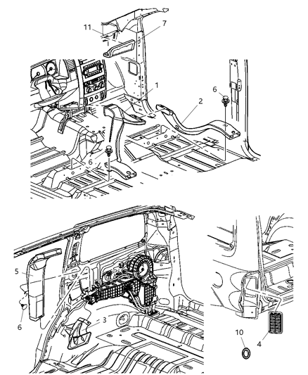 2005 Dodge Durango Air Duct Diagram for 55056179AA