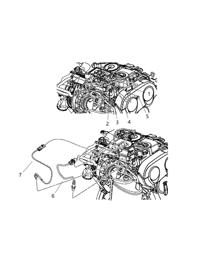 2011 Dodge Caliber Oxygen Sensors & Exhaust Temperature Diagram