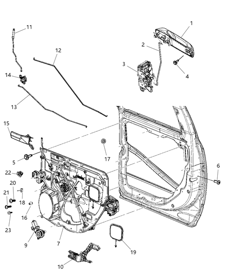 2014 Ram 3500 Handle-Exterior Door Diagram for 1GH19DX8AD