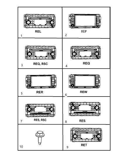 2009 Dodge Nitro Radio-AM/FM With Cd Diagram for 68021157AB