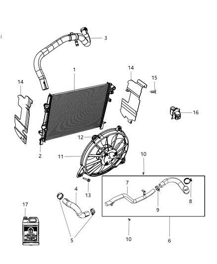 2011 Dodge Journey Radiator & Related Parts Diagram 3