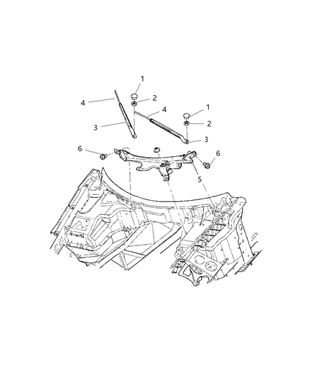 2008 Dodge Viper Front Wiper System Diagram