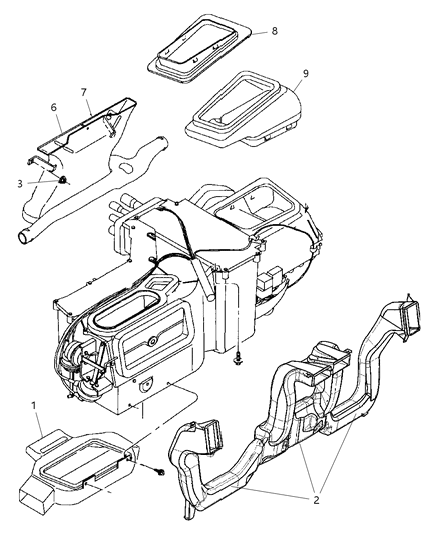 2004 Jeep Wrangler Duct-A/C Outlet Diagram for 55037596AB