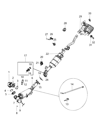 2021 Jeep Gladiator Converter-Catalytic Diagram for 68534424AA