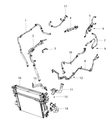 2018 Jeep Wrangler Hose-Radiator Outlet Diagram for 68310710AA