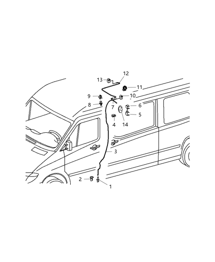 2007 Dodge Sprinter 2500 Rear A/C Condensed Water Lines Diagram