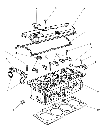 2001 Chrysler Sebring Sedan & Convertible Cylinder Head Diagram 1