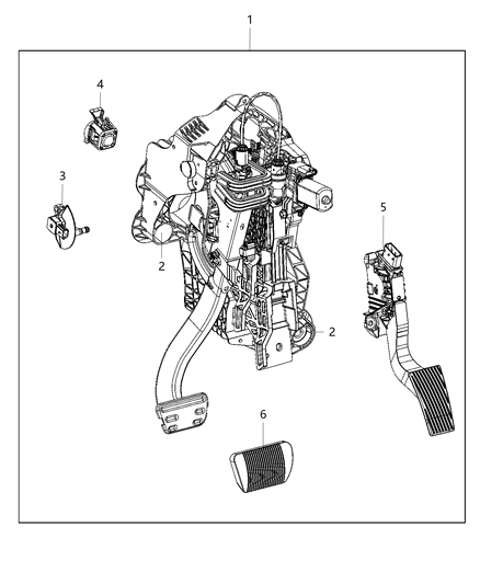 2019 Ram 1500 Sensor-Brake Pedal Diagram for 68340480AB