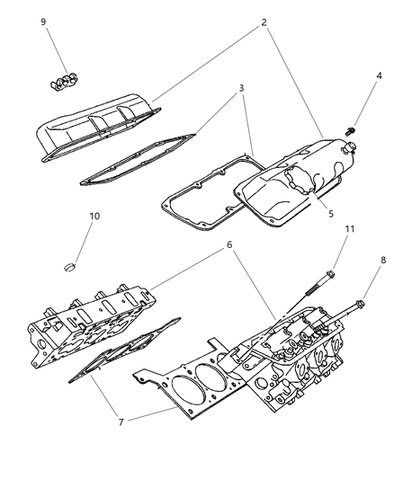 1998 Dodge Grand Caravan Gasket-Cylinder Head Diagram for 4448950AB