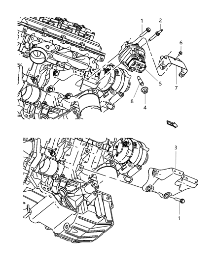 2009 Dodge Charger Engine Mounting Right Side Diagram 5