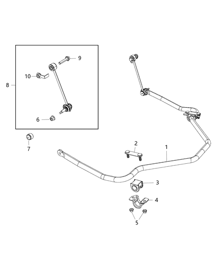 2014 Ram 3500 Stabilizer Bar - Rear Diagram