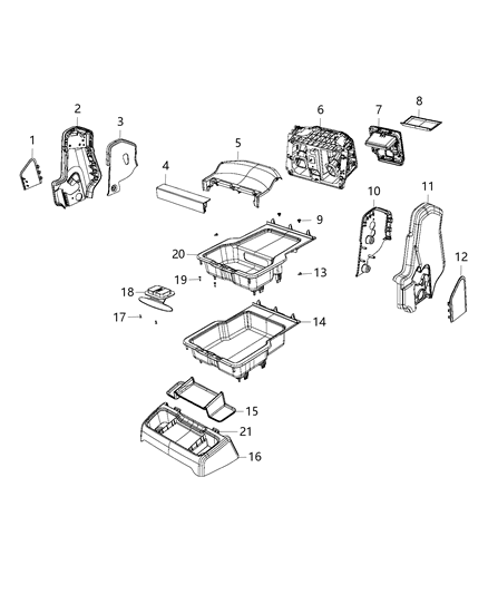 2019 Ram 1500 Shield-Front Seat Diagram for 5ZF44TX7AD