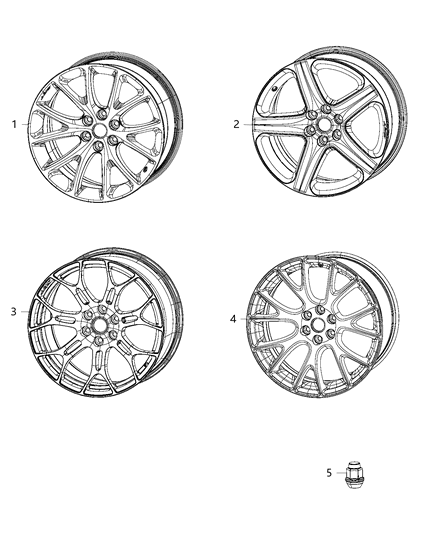 2017 Dodge Viper Aluminum Wheel Diagram for 1WR18RXFAA
