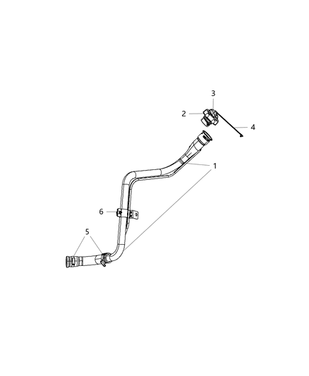 2009 Chrysler Sebring Fuel Filler Tube & Related Diagram