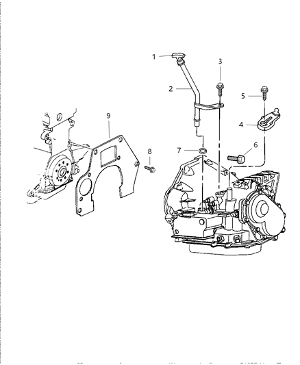 2002 Chrysler PT Cruiser Transaxle Mounting & Miscellaneous Parts Diagram