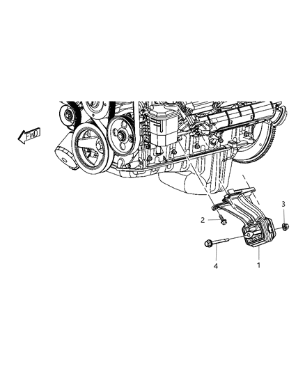 2009 Dodge Ram 2500 Engine Mounting Left Side Diagram 1