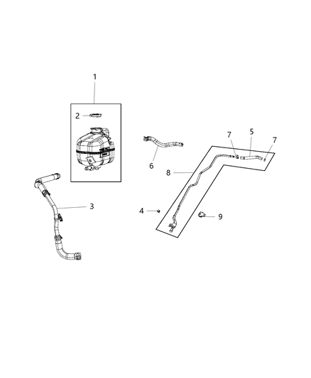 2016 Dodge Journey Coolant Recovery Bottle Diagram 1