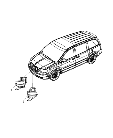 2009 Chrysler Town & Country Horn Diagram for 5026247AB