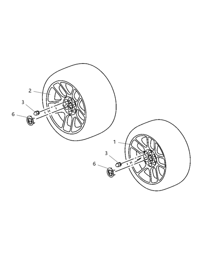 2005 Dodge Viper Rear Wheel Diagram for TW89XZAAA