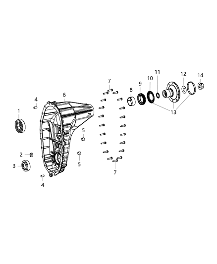 2016 Ram 3500 Rear Case & Related Parts Diagram 1