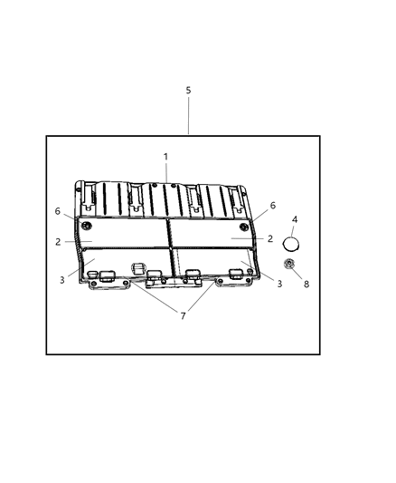 2008 Chrysler Town & Country Load Floor Cover Latch Diagram for 1MK19BD5AA