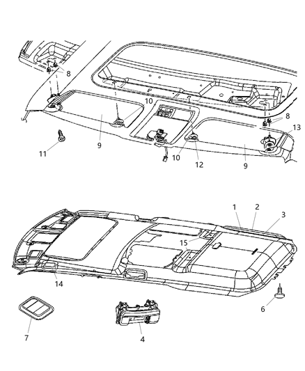 2007 Jeep Commander Support-Visor Diagram for 1AL25BD1AA