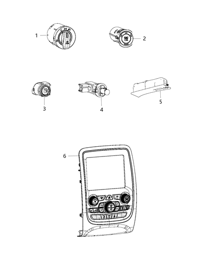 2014 Dodge Durango Switches - Instrument Panel Diagram