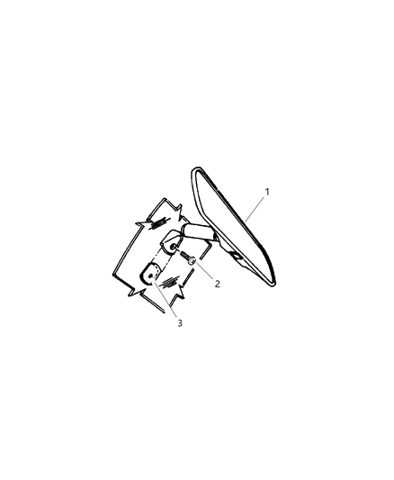 2000 Dodge Ram Wagon Mirror - Rear View Diagram