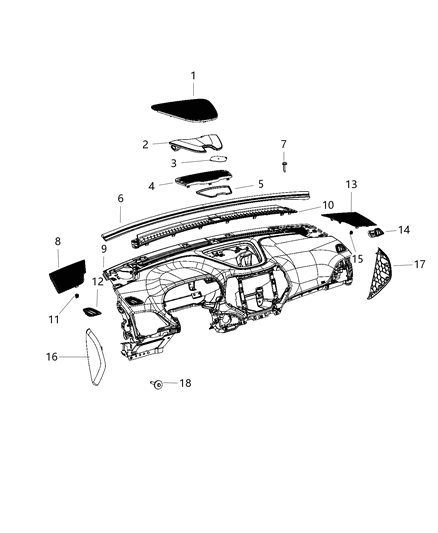 2021 Jeep Cherokee Cover-Speaker Opening Diagram for 68206772AA