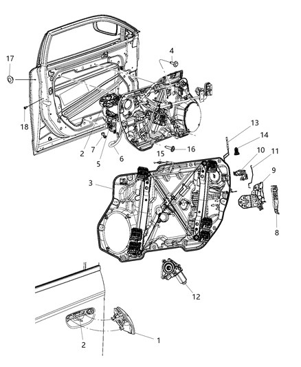 2016 Dodge Charger Handle-Front Door Exterior Diagram for 1MZ84RXFAH