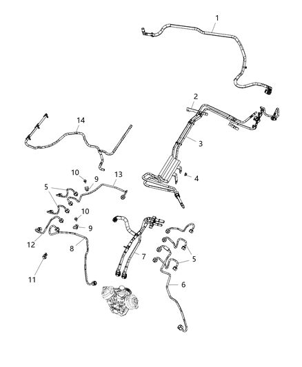 2021 Jeep Wrangler Fuel Lines/Tubes And Related Parts Diagram 5