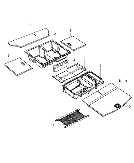 2015 Dodge Durango Cover-Cargo Area Tray Diagram for 5LC38DX9AF