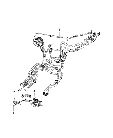 2017 Chrysler Pacifica Battery Coolant Heater Auxiliary Pump And Hoses Diagram