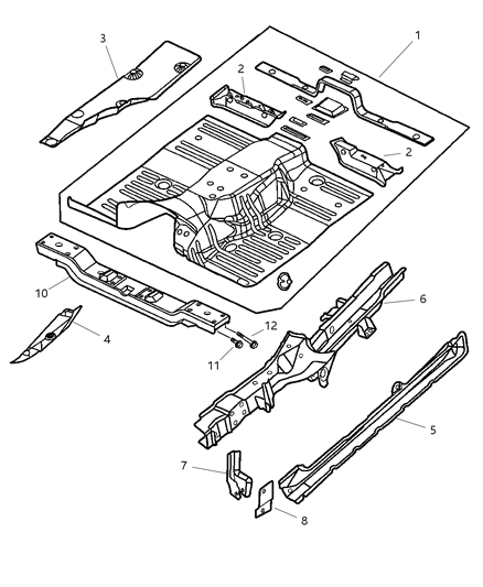 2004 Jeep Grand Cherokee SILL-Frame Side Diagram for 5012524AH