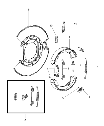 2007 Dodge Charger Brake Assembly, Parking Diagram