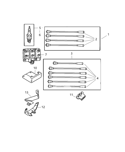 2003 Chrysler Voyager Spark Plugs, Ignition Cables And Coils Diagram