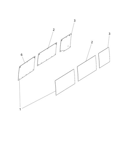 2018 Ram ProMaster 1500 Glass-Sliding Door Diagram for 68372534AA