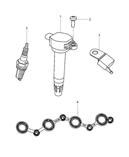 2007 Dodge Caliber Spark Plugs, Cables, Coils Diagram