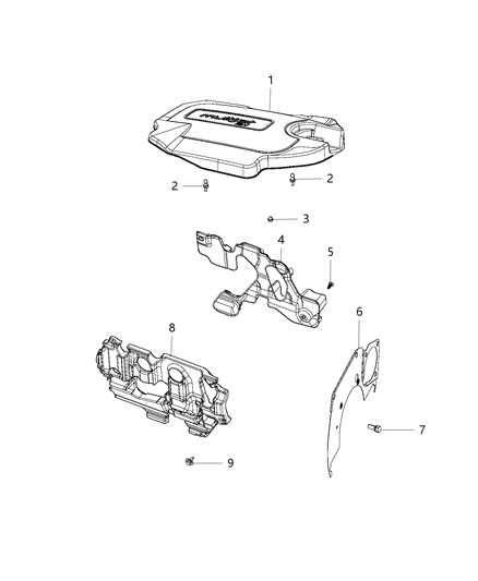 2018 Jeep Compass Engine Cover & Related Parts Diagram 3