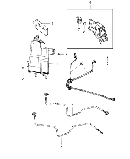 2019 Jeep Compass Vapor Canister & Leak Detection Pump Diagram